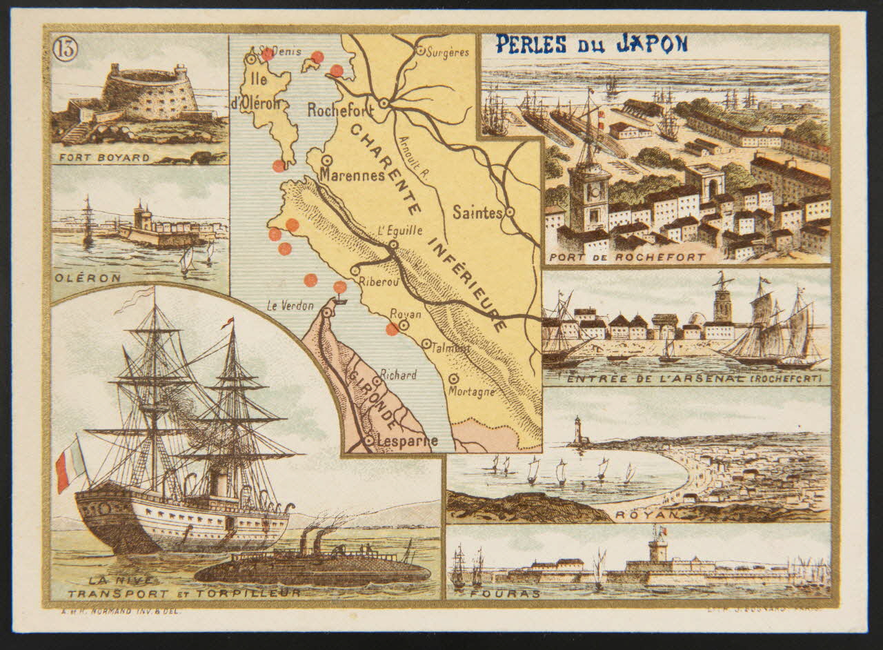 carte réclame LES COTES DE FRANCE  (13) DE LA POINTE DE CHATELAILLON A L'EMBOUCHURE DE LA GIRONDE 1995.1.1669.13 Photo