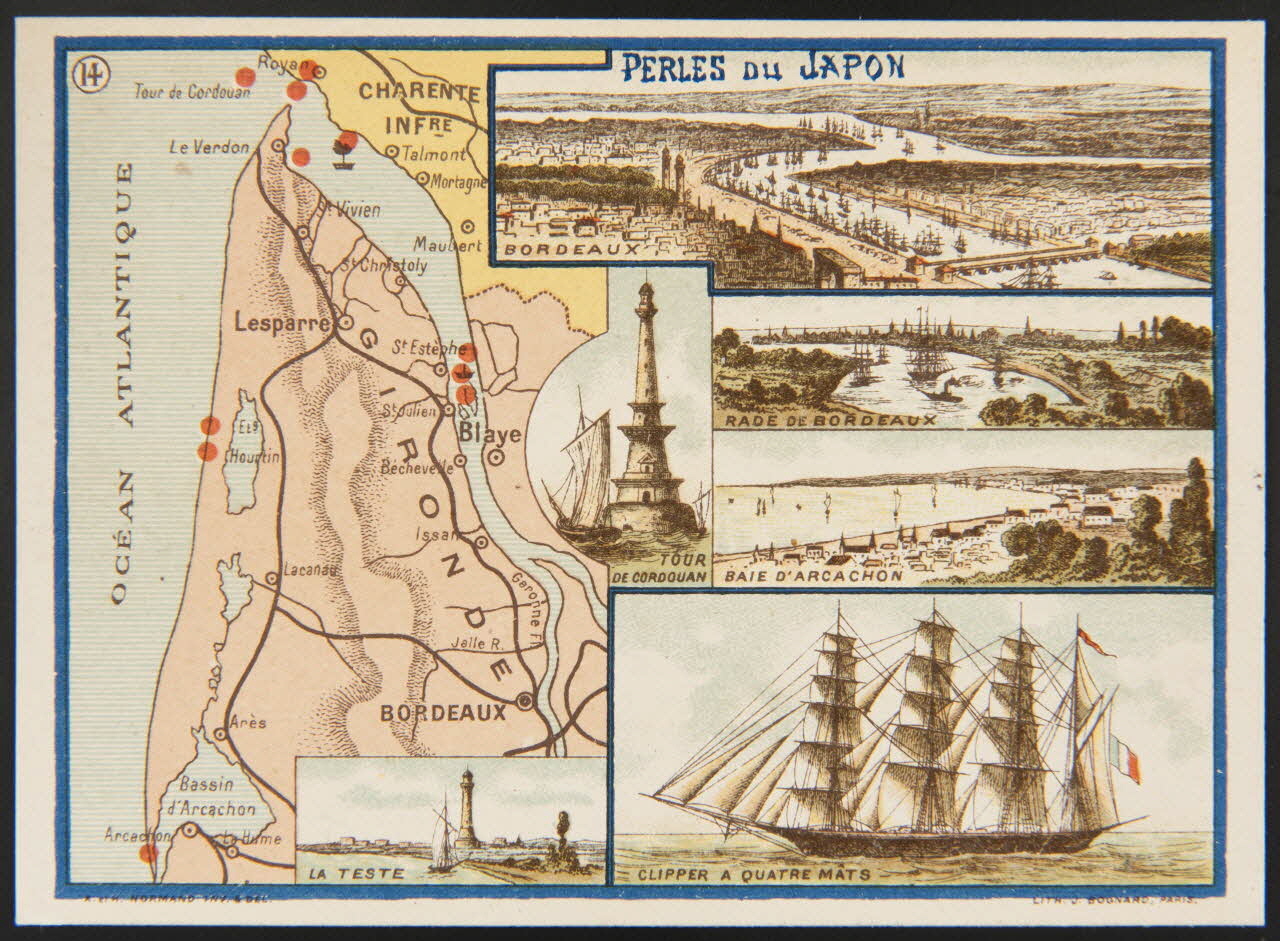 carte réclame LES COTES DE FRANCE  (14) DE LA POINTE DE GRAVE A ARCACHON 1995.1.1669.14 Photo