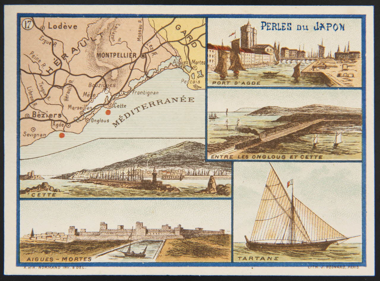 carte réclame LES COTES DE FRANCE  (17) DE SERIGNAN A AIGUES-MORTES 1995.1.1669.17 Photo