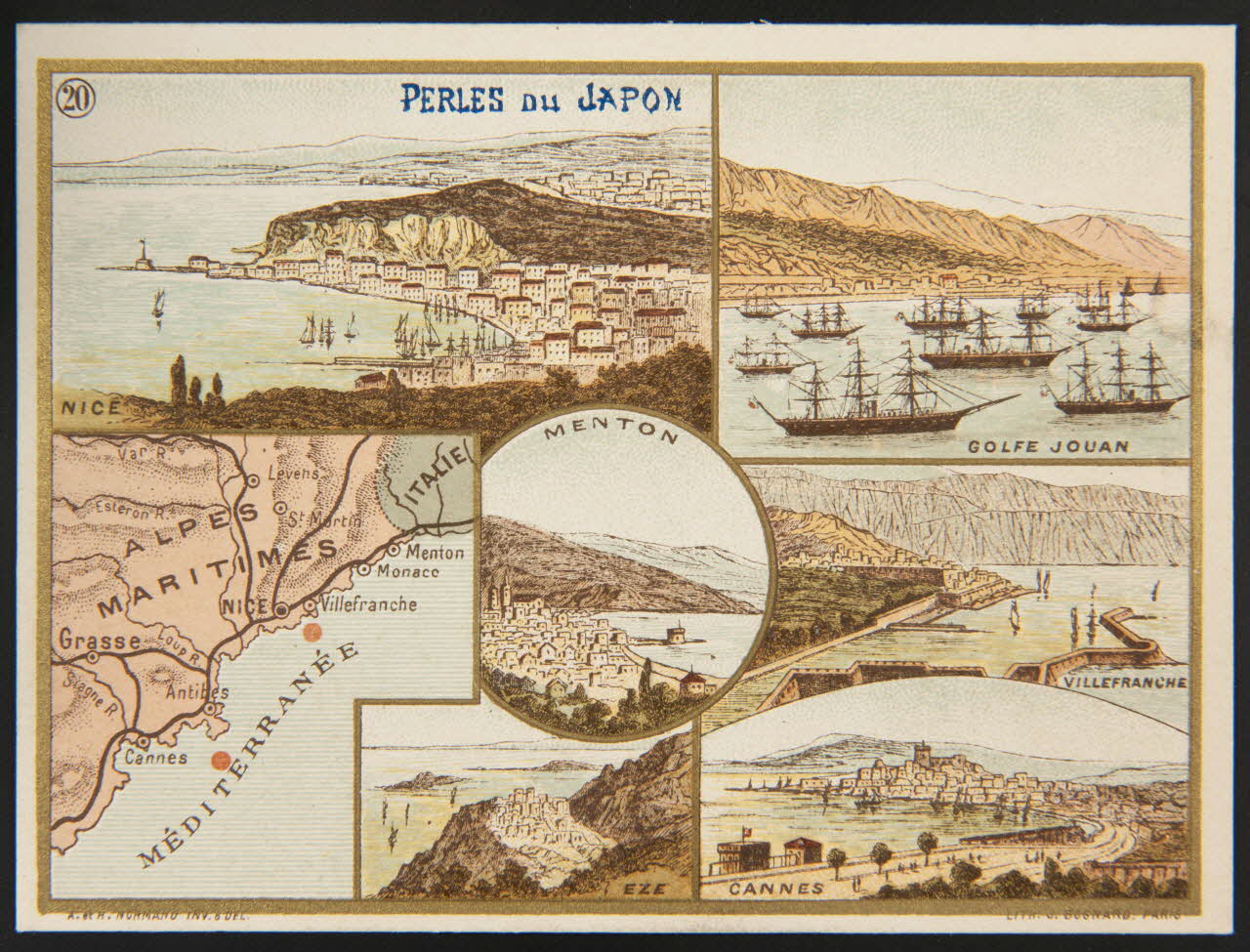 carte réclame LES COTES DE FRANCE  (20) DE CANNES A LA FRONTIERE D'ITALIE 1995.1.1669.20 Photo