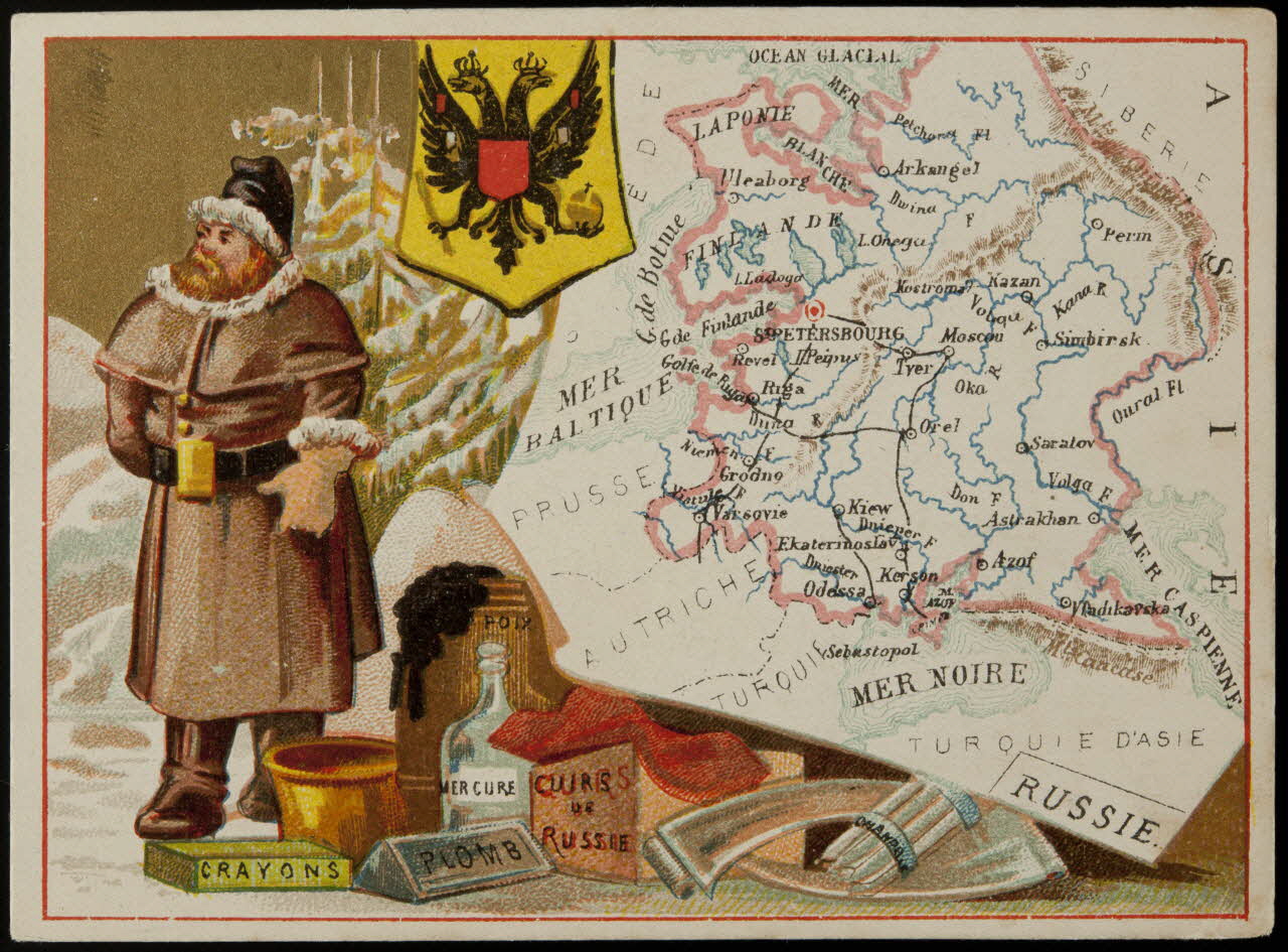 Mertens Léon ; Bonjour carte réclame chromo Paris 1920 1995.1.1763.12 Photo