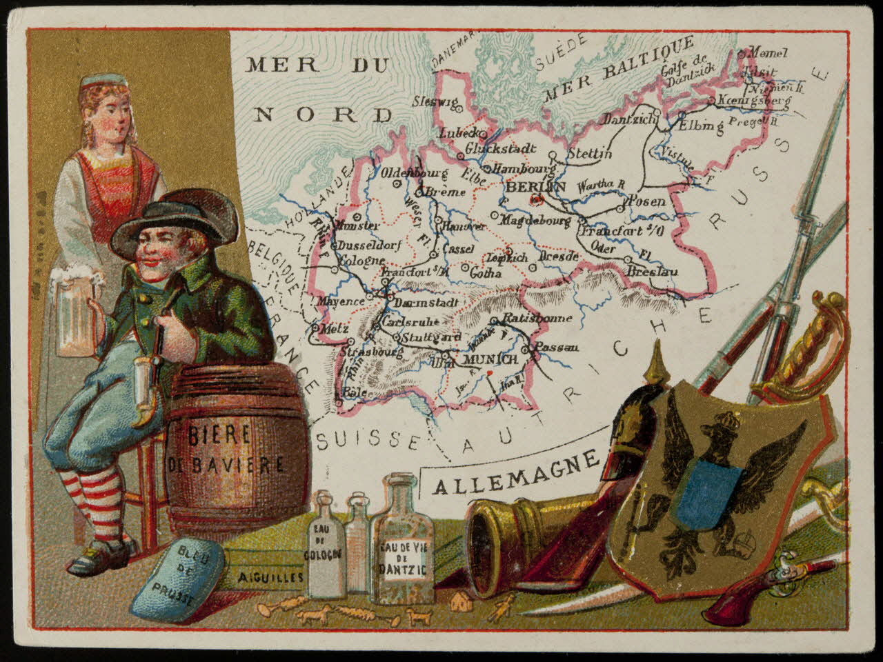 Mertens Léon ; Bonjour carte réclame chromo Paris 1920 1995.1.1763.2 Photo