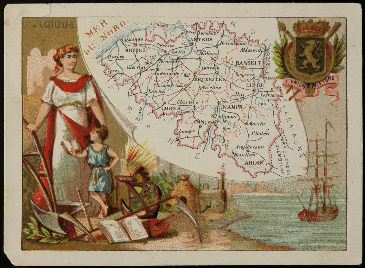 Mertens Léon ; Bonjour carte réclame chromo Paris 1920 1995.1.1763.4 Photo