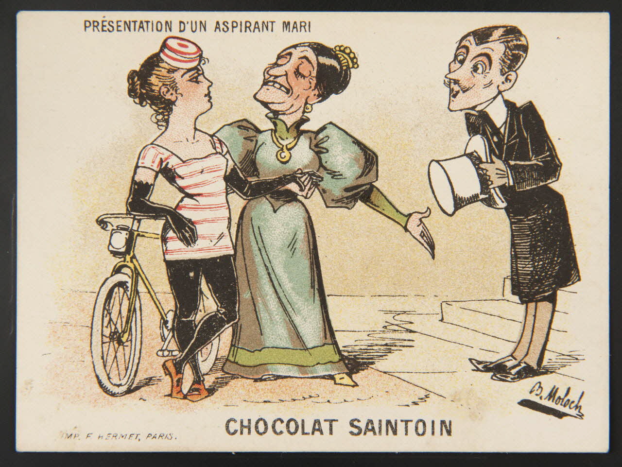 B. Moloch ; Hermet Félix carte réclame chromo Paris 1875-1876 1995.1.1790.8 Photo