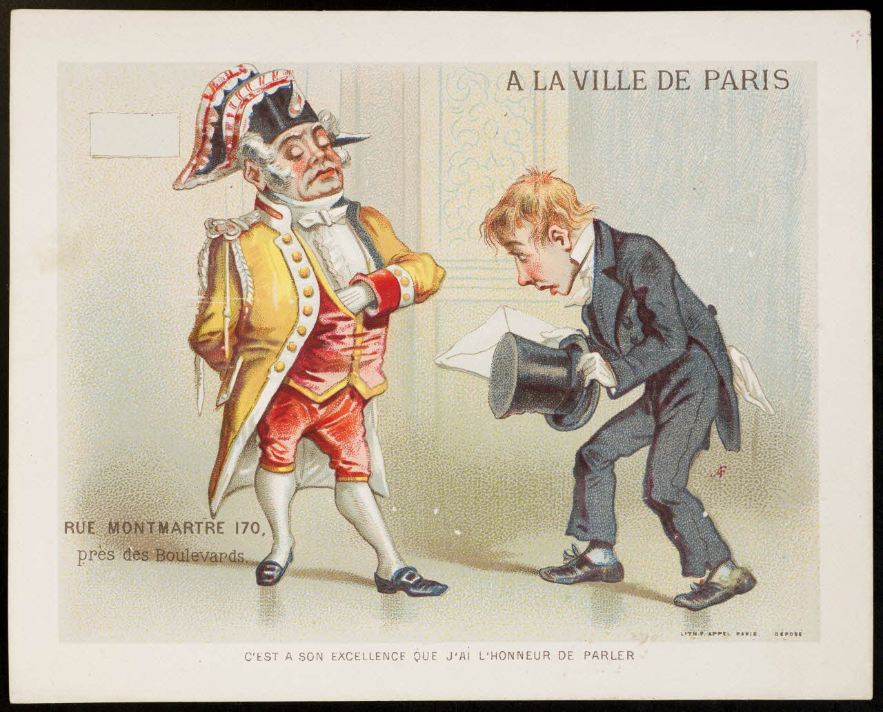 carte réclame chromo Paris 1875-1886 1995.1.1856.2 Photo