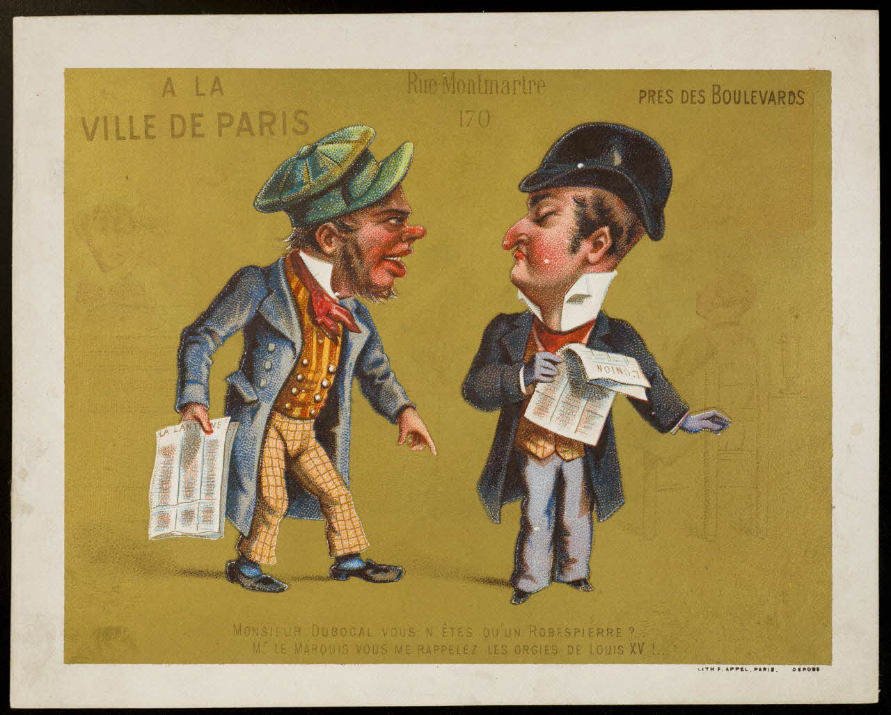 carte réclame chromo Paris 1875-1886 1995.1.1857.4 Photo