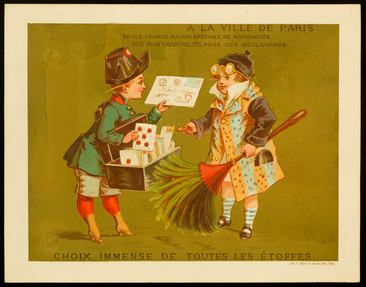 carte réclame chromo Paris 1875-1886 1995.1.2174.2 Photo
