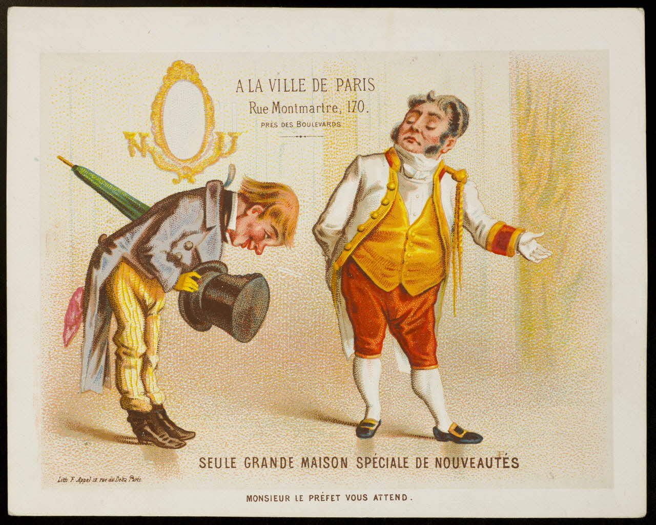 carte réclame chromo Paris 1875-1886 1995.1.2213.2 Photo