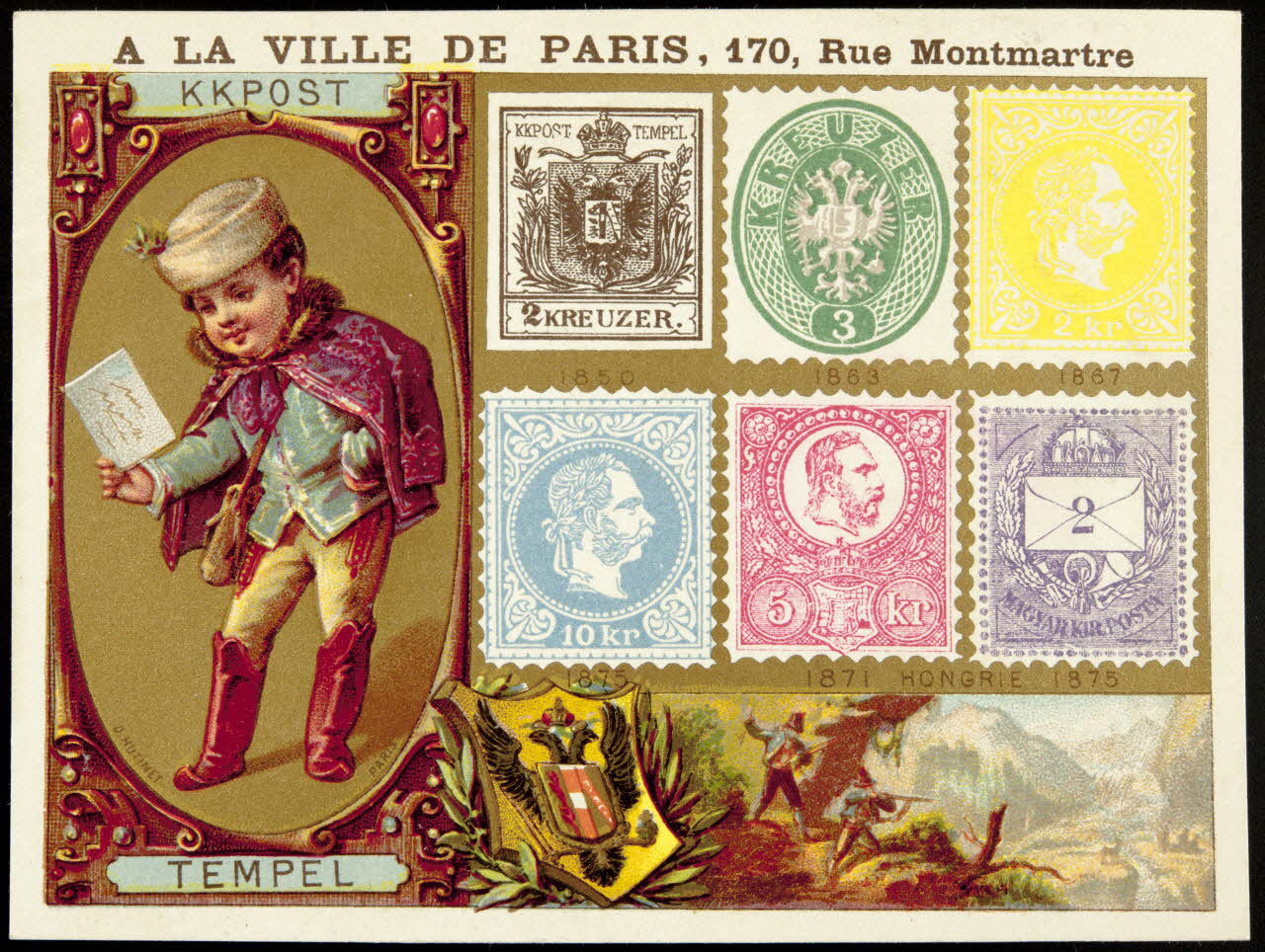 D. Hutinet carte réclame chromo Paris 1880 1995.1.231.1 Photo