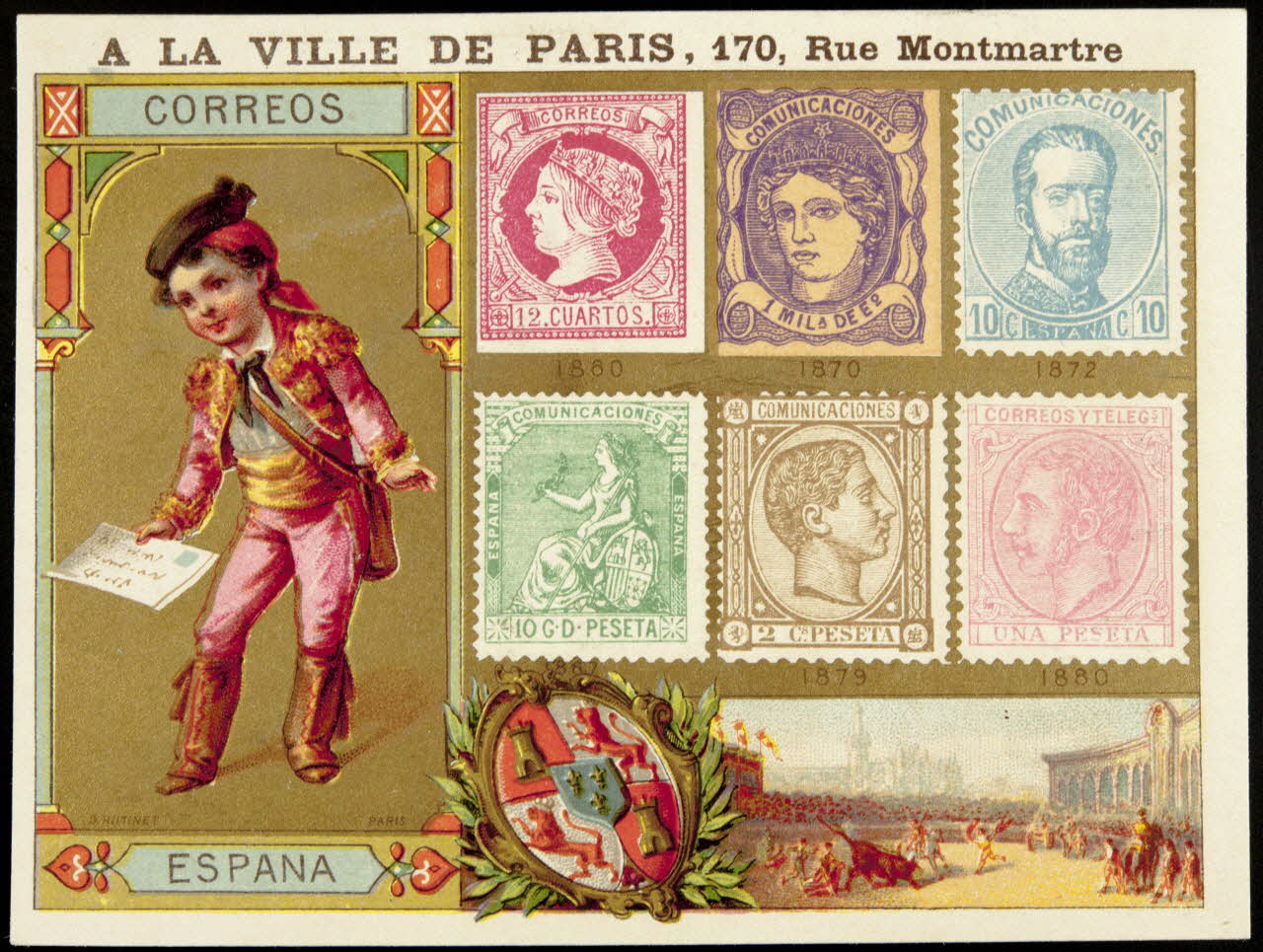 D. Hutinet carte réclame chromo Paris 1880 1995.1.231.10 Photo