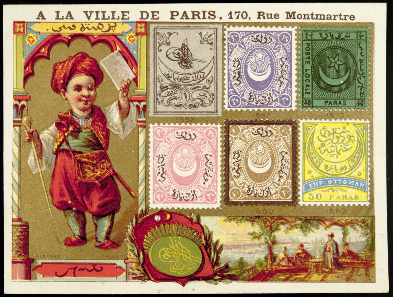 D. Hutinet carte réclame chromo Paris 1880 1995.1.231.11 Photo