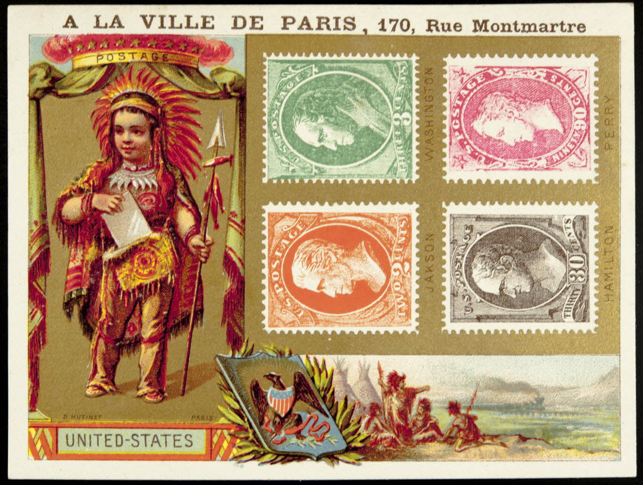 D. Hutinet carte réclame chromo Paris 1880 1995.1.231.12 Photo
