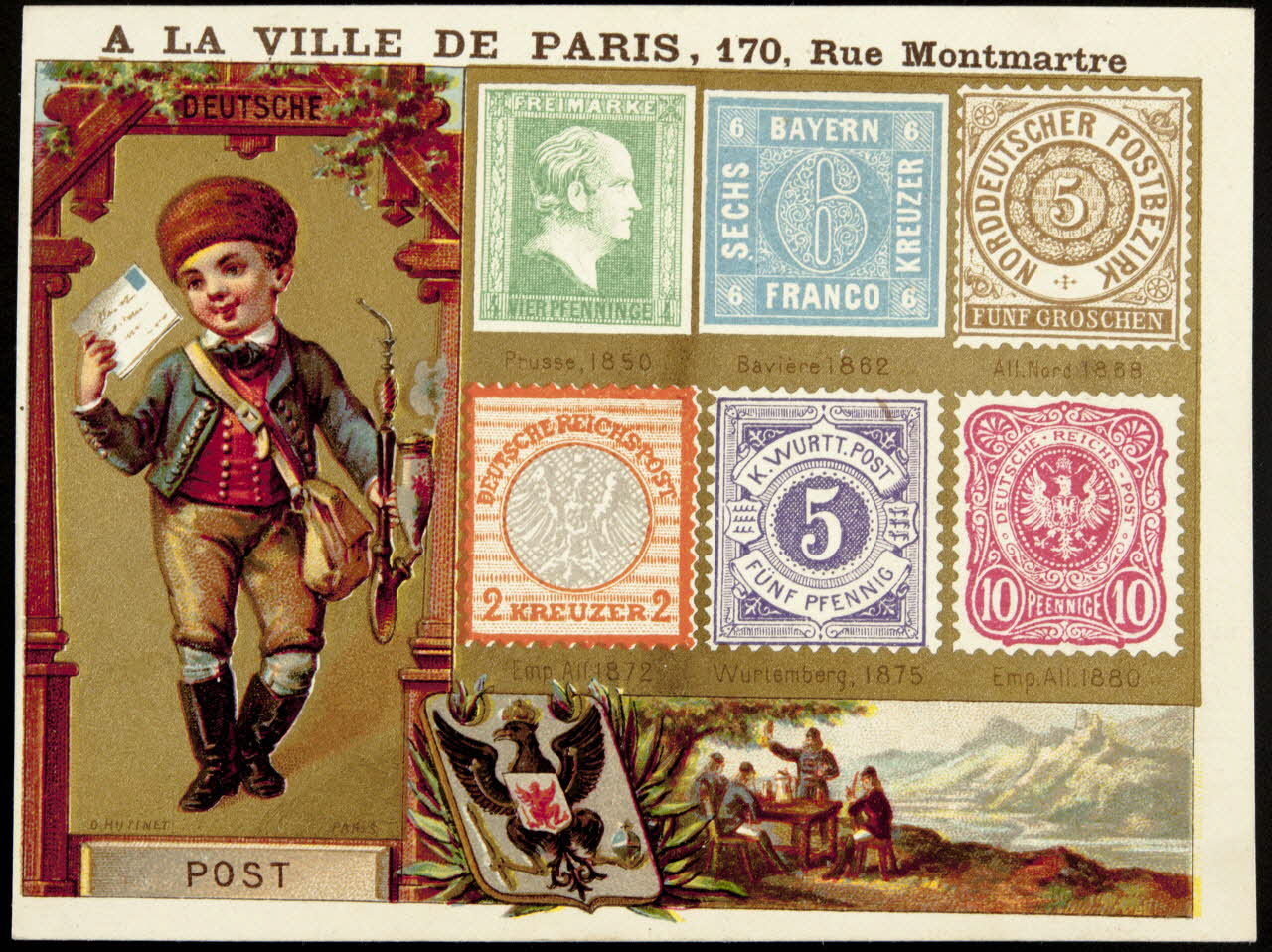 D. Hutinet carte réclame chromo Paris 1880 1995.1.231.5 Photo