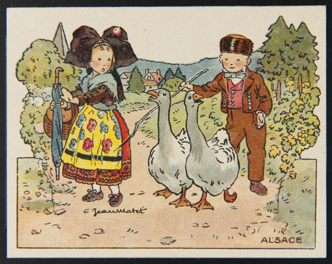 Jeanmatet ; Michel Bouquet / Maurice Barry carte réclame chromo Paris 1910-1920 1995.1.2567.1 Photo