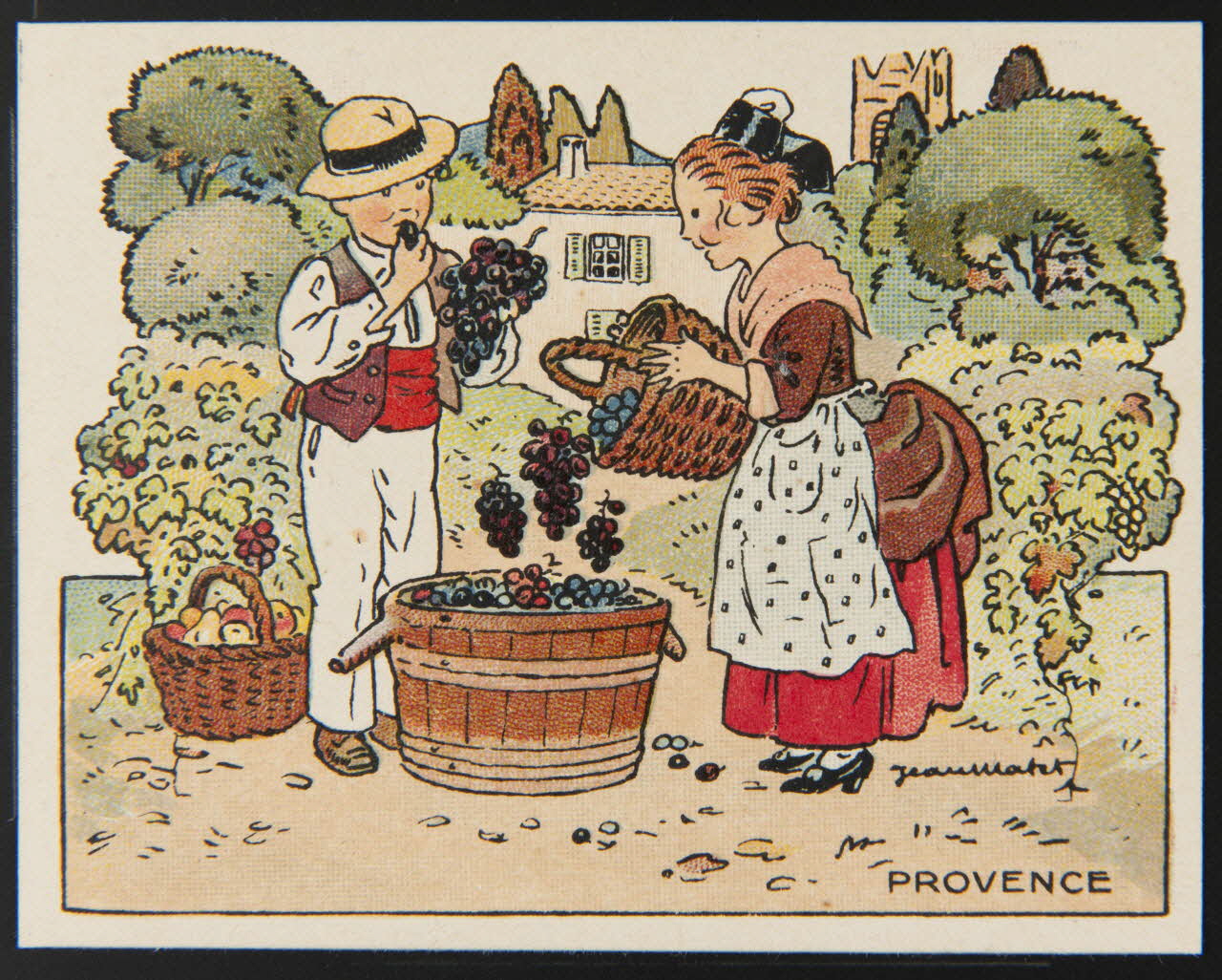 Jeanmatet ; Michel Bouquet / Maurice Barry carte réclame chromo Paris 1910-1920 1995.1.2567.11 Photo