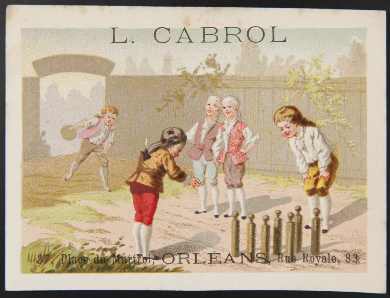 Bognard carte réclame chromo Paris 1876-1890 1995.1.2652.1 Photo