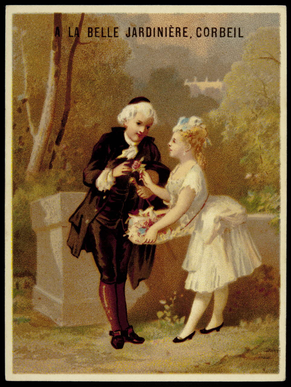 Testu & Massin ; Testu & Massin et F. Champenois & Cie carte réclame chromo Paris 1876-1903 1995.1.2708.11 Photo