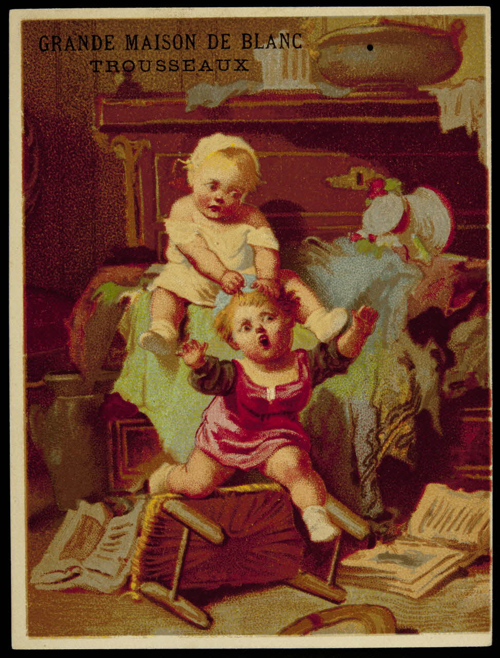 Testu & Massin ; Testu & Massin et F. Champenois & Cie carte réclame chromo Paris 1876-1903 1995.1.2709.7 Photo