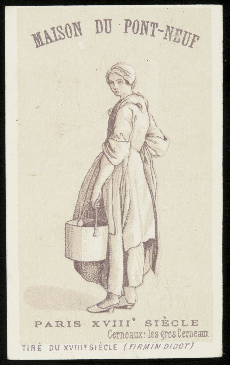 Edmé Bouchardon ; Caylus comte de ; Bouillon-Rivoyre (éditeur), Cochet Aimé carte réclame chromo Paris 1878-1880 1995.1.2804.12 Photo