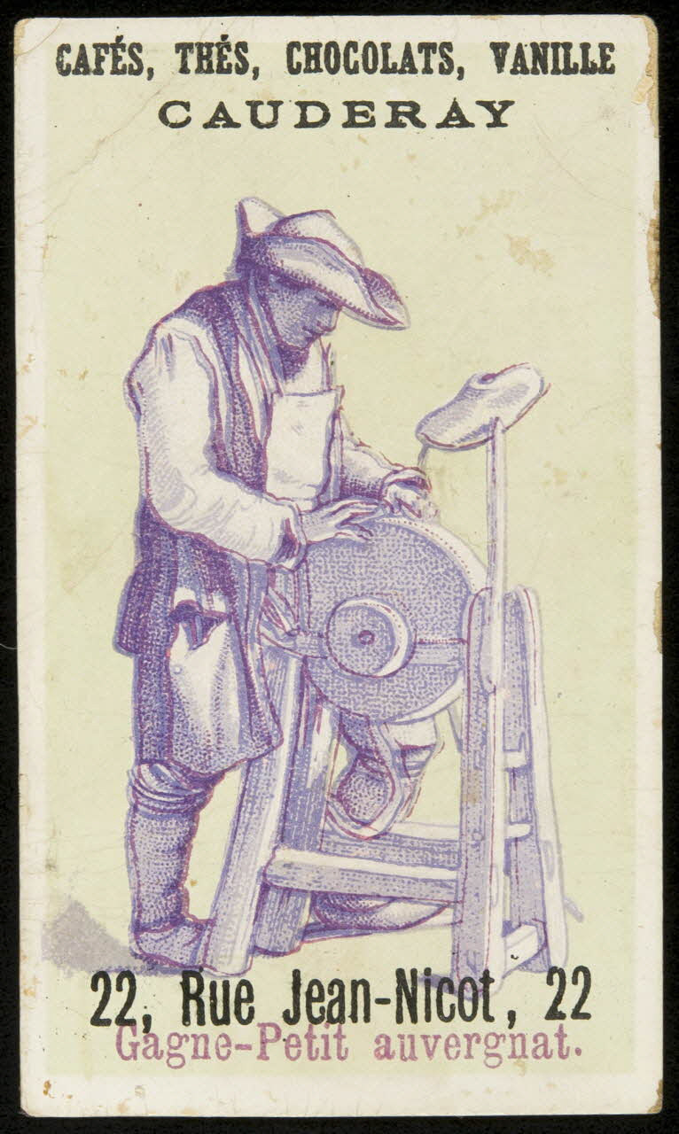 Edmé Bouchardon ; Caylus comte de ; Bouillon-Rivoyre carte réclame chromo Paris 1877-1893 1995.1.2804.14 Photo