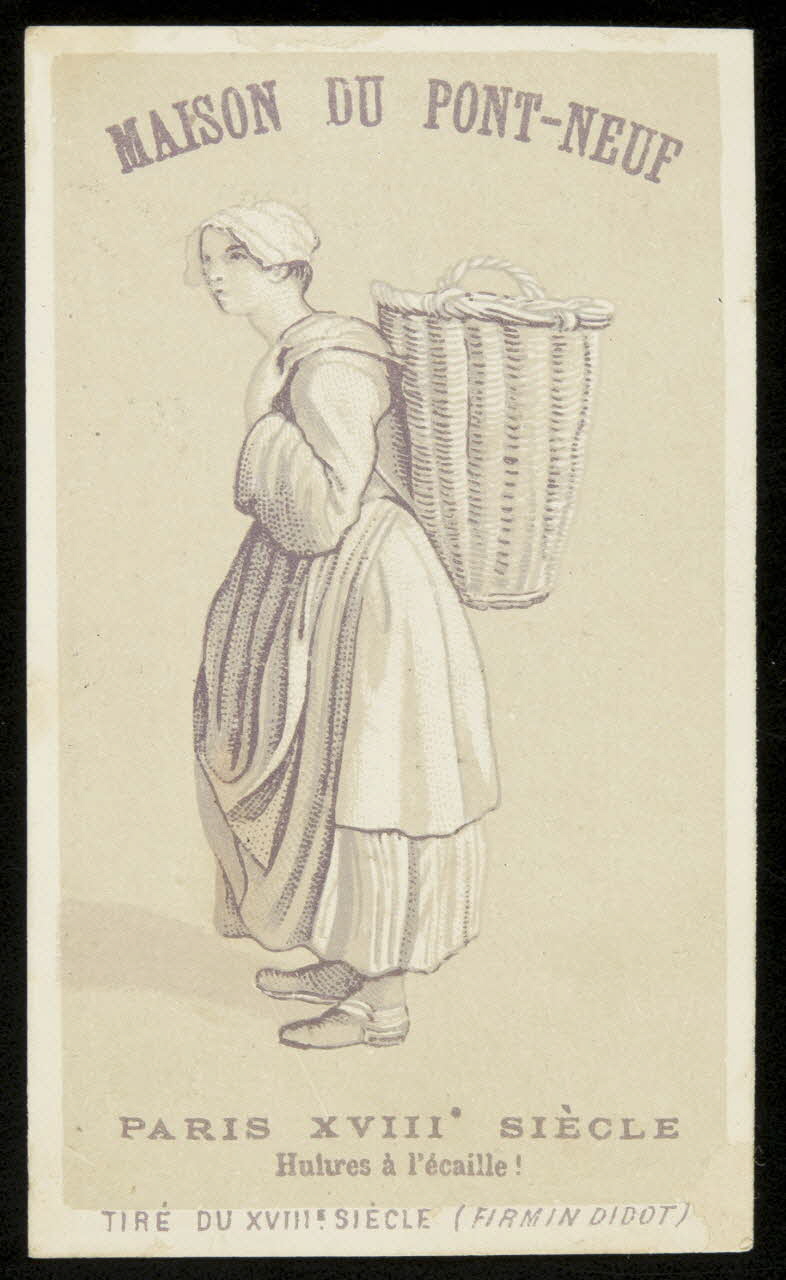 Edmé Bouchardon ; Caylus comte de ; Bouillon-Rivoyre (éditeur), Cochet Aimé carte réclame chromo Paris 1878-1880 1995.1.2804.15 Photo