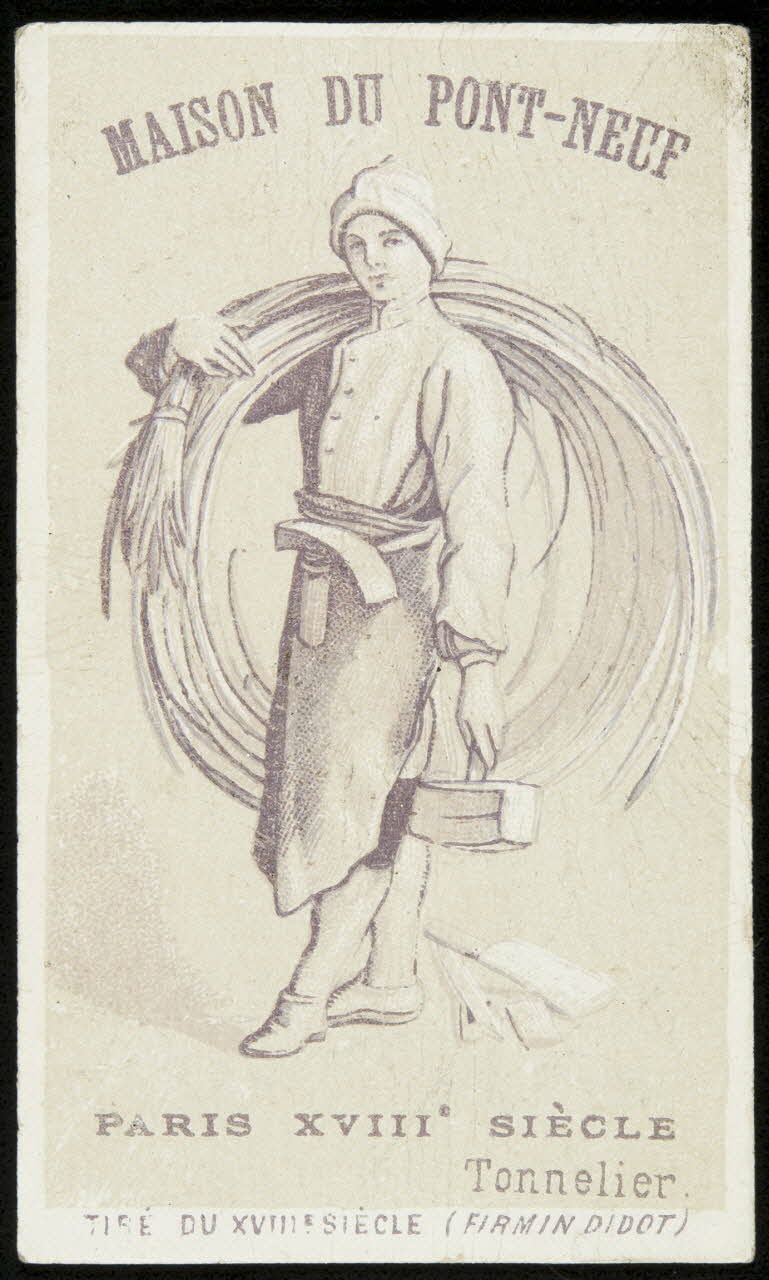 Edmé Bouchardon ; Caylus comte de ; Bouillon-Rivoyre (éditeur), Cochet Aimé carte réclame chromo Paris 1878-1880 1995.1.2804.18 Photo