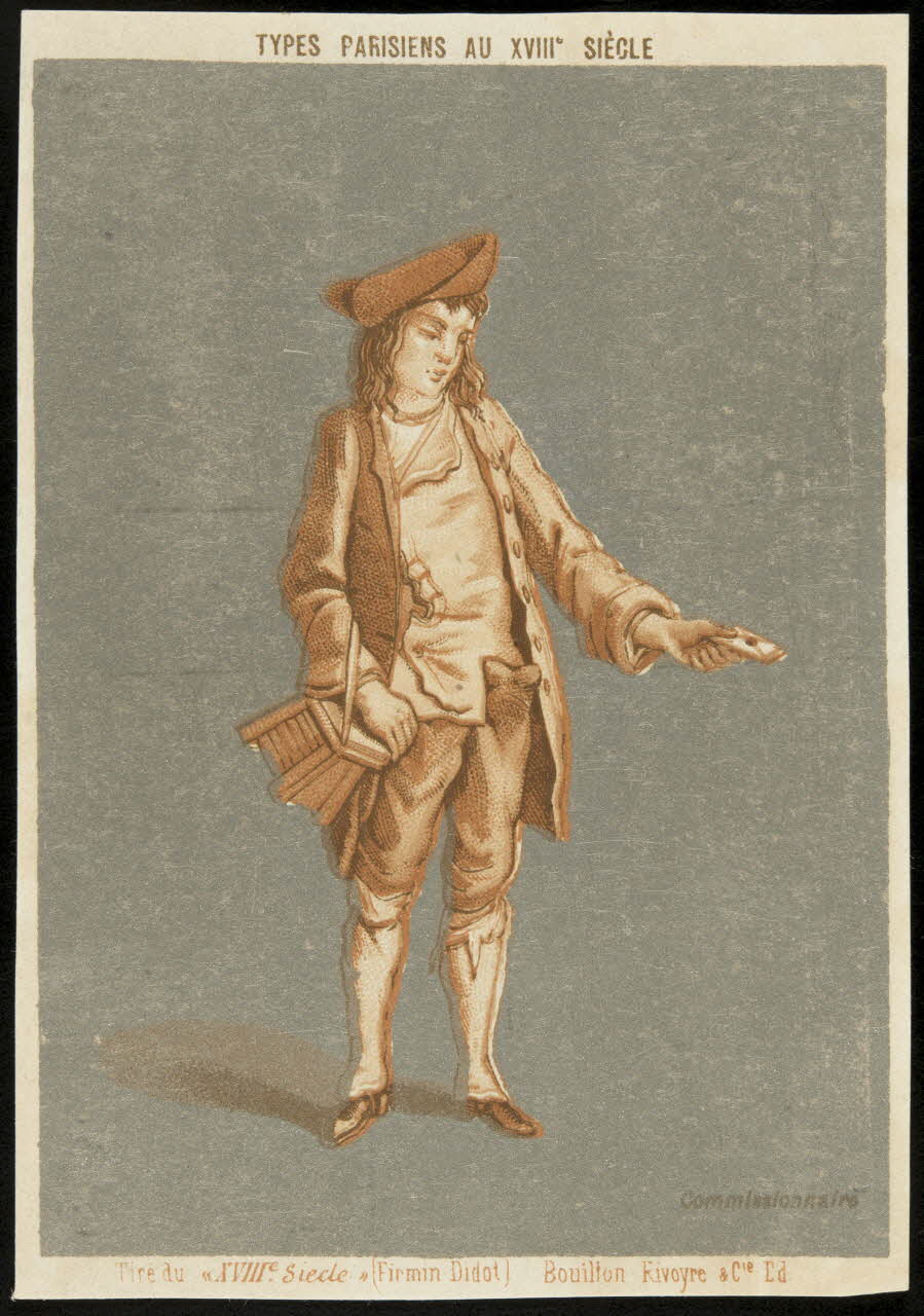 Edmé Bouchardon ; Caylus comte de ; Bouillon-Rivoyre carte réclame chromo Paris 1877-1893 1995.1.2804.3 Photo