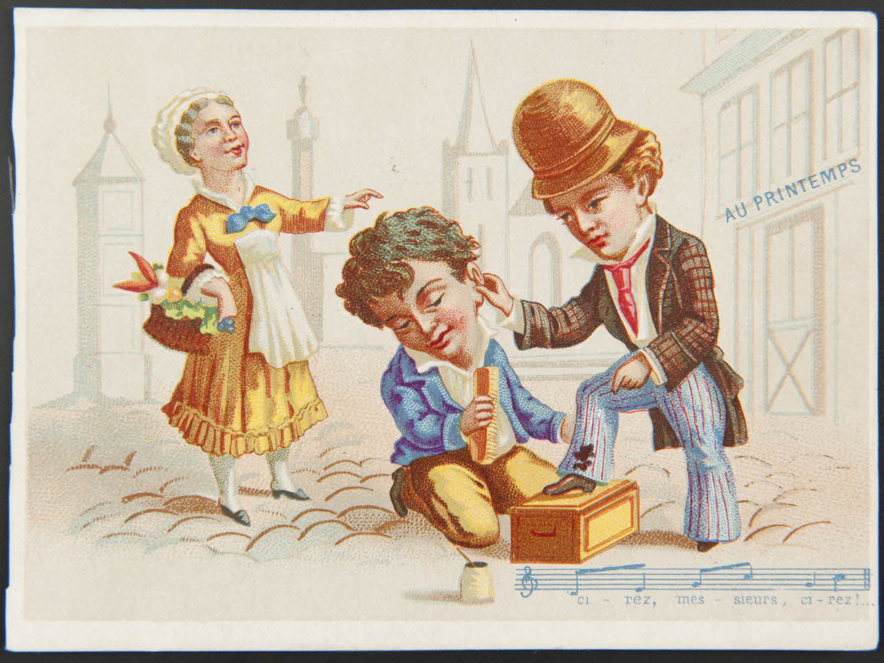 Bouillon-Rivoyre (éditeur), Cochet et Roulié carte réclame chromo Paris 1878-1880 1995.1.3058.3 Photo