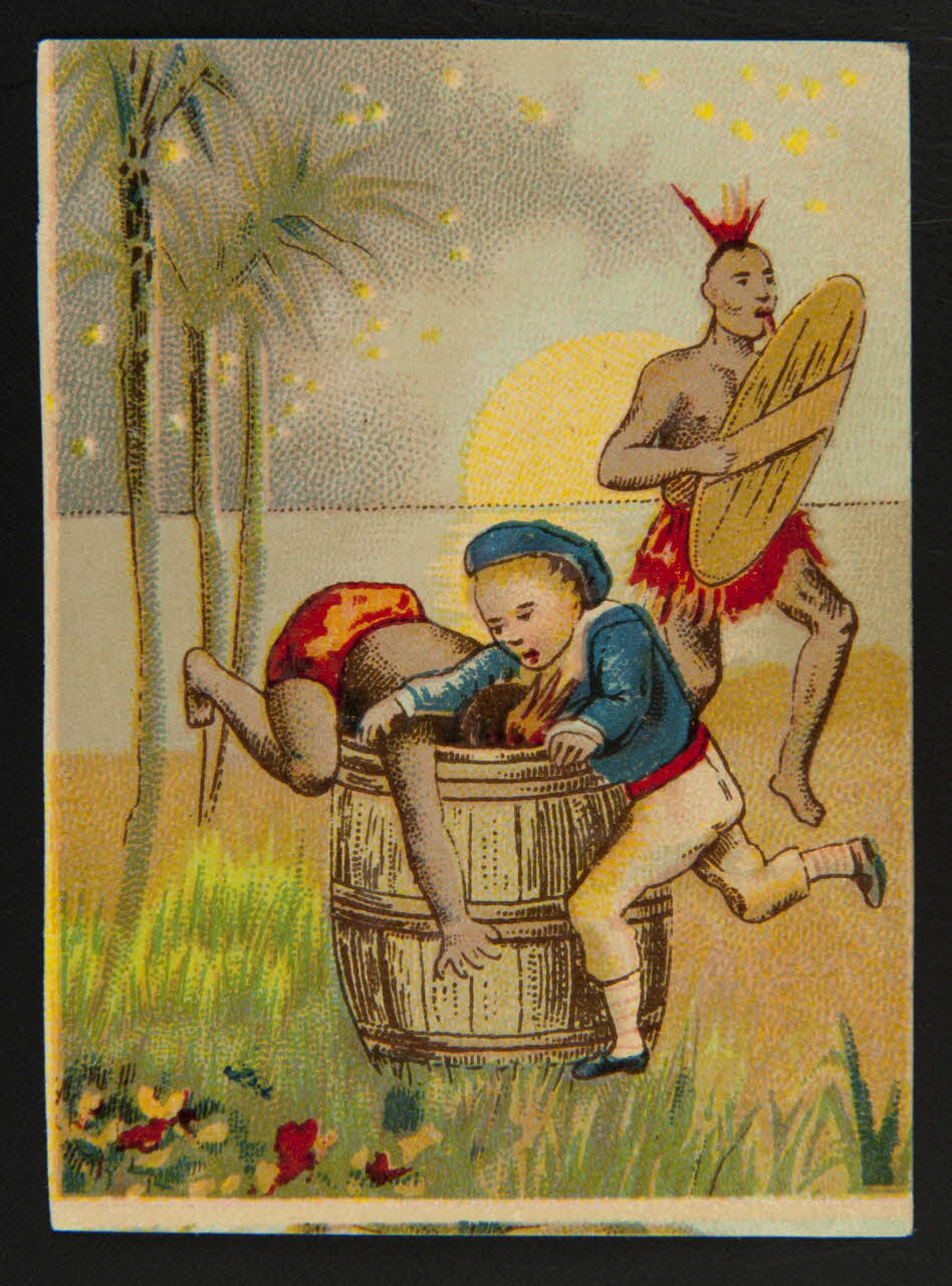 carte réclame Jeune marin jetant un homme dans un tonneau 1995.1.3633.2 Photo