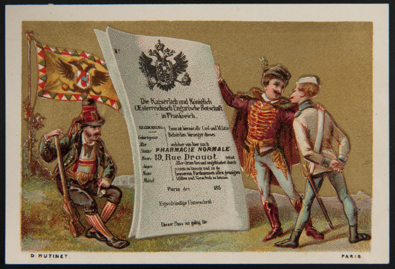 D. Hutinet carte réclame chromo Paris 1880-1890 1995.1.4170.1 Photo