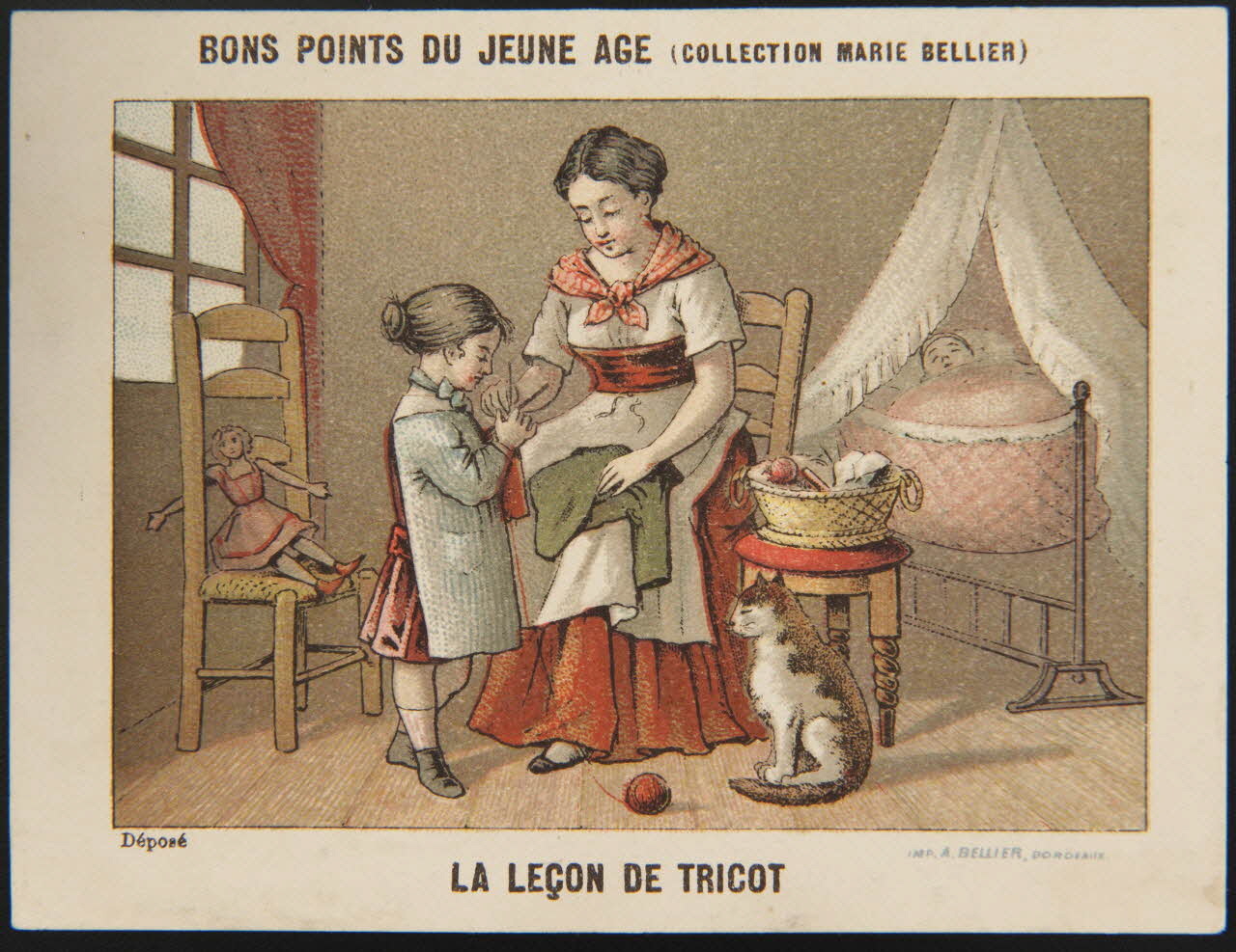 Jehenne (éditeur), Bellier A. (imprimeur), Ract et Falquet carte réclame chromo Bordeaux 1893 1995.1.4280.3 Photo