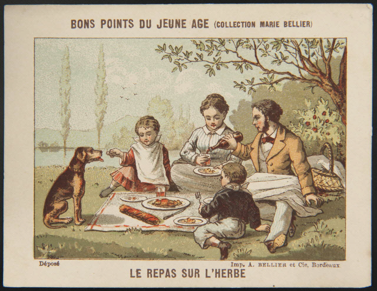 Jehenne (éditeur), Bellier A. (imprimeur), Ract et Falquet carte réclame chromo Bordeaux 1893 1995.1.4280.8 Photo