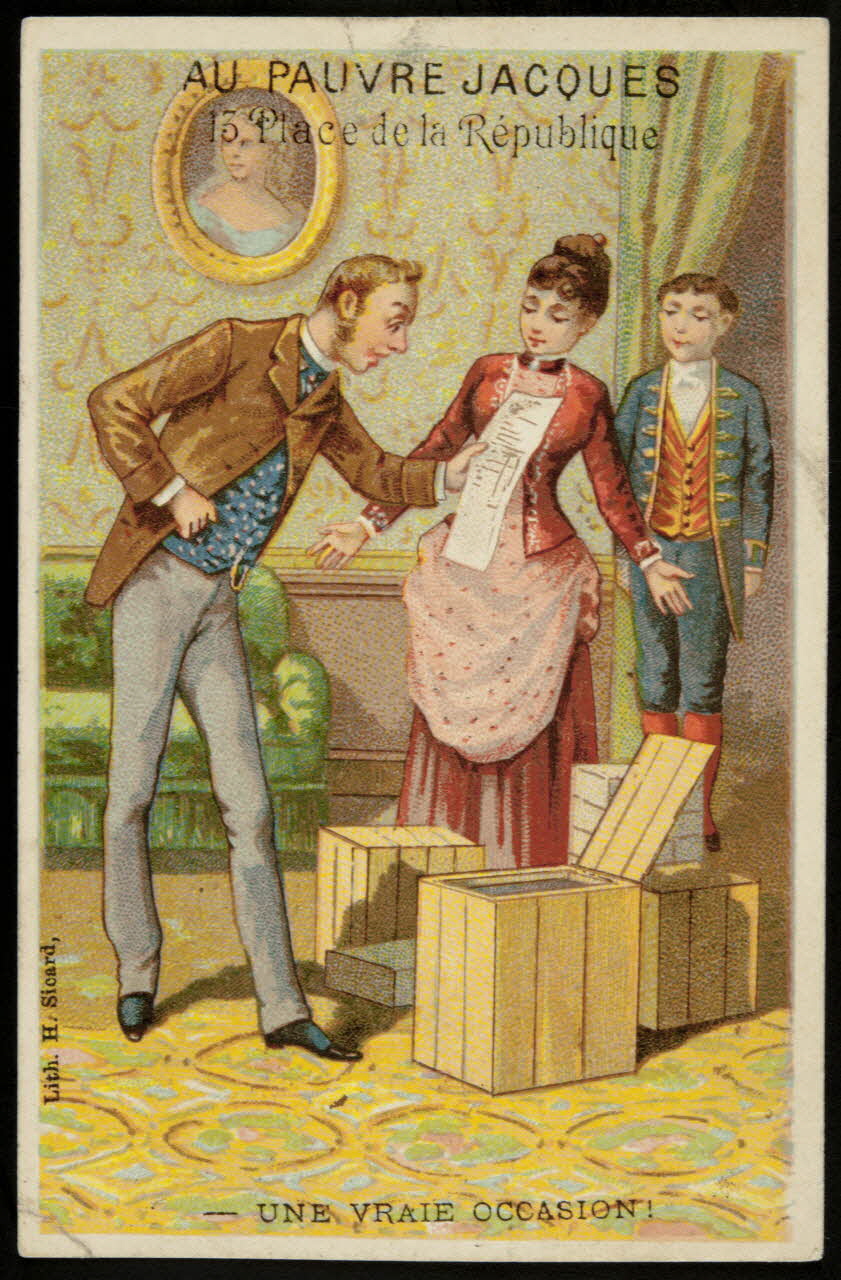 Henri Sicard carte réclame chromo Paris 1884-1890 1995.1.4571.1 Photo