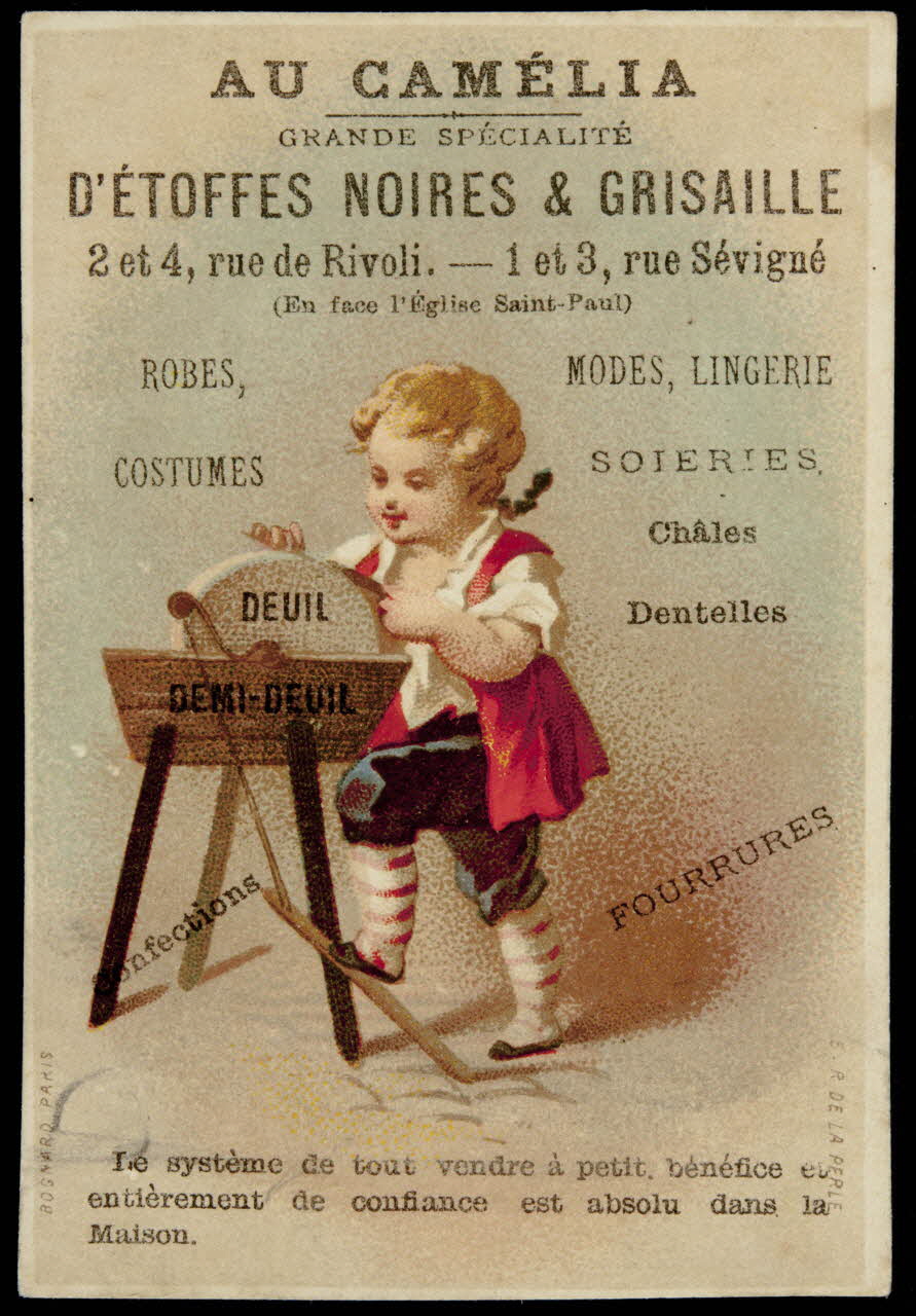 Bognard carte réclame chromo Paris 1876-1890 1995.1.88.1 Photo
