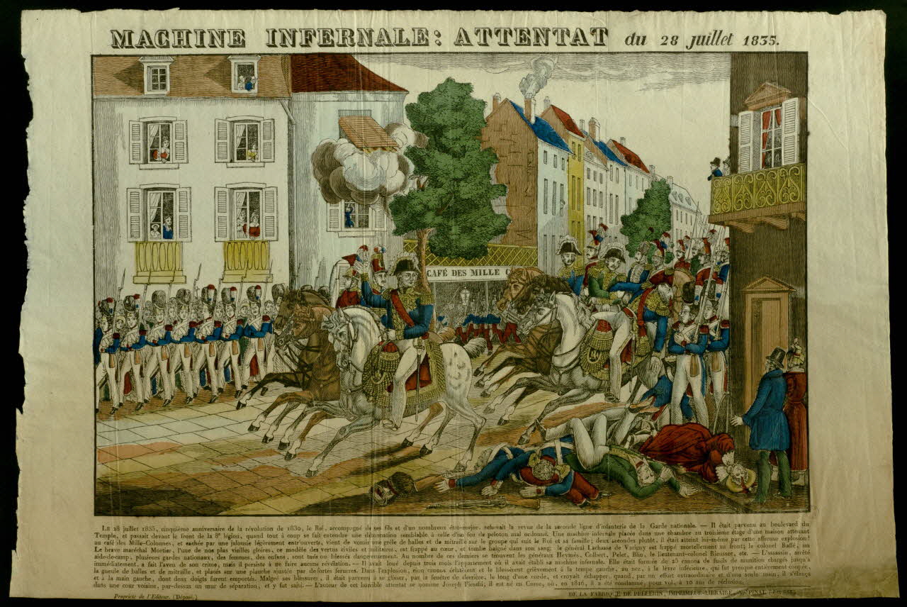 Pellerin imagerie ancienne MACHINE INFERNALE : ATTENTAT du 28 juillet 1835. Lorraine, France 1835 1995.14.10 Photo