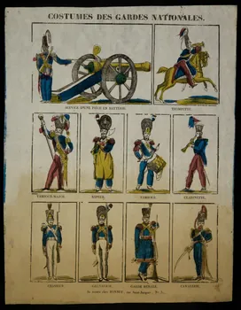 Bonnet planche de militaires COSTUMES DES GARDES NATIONALES. Paris 1835-1853 1995.14.108 Photo Mucem
