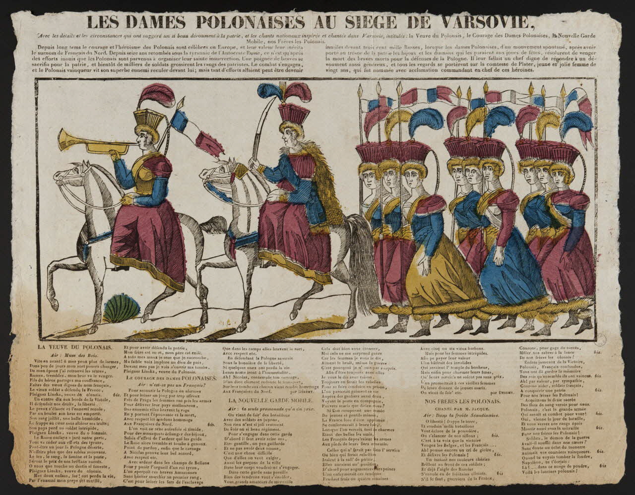 imagerie ancienne LES DAMES POLONAISES AU SIEGE DE VARSOVIE Paris 1831 1995.14.39 Photo Mucem