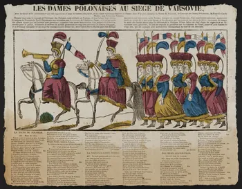 imagerie ancienne LES DAMES POLONAISES AU SIEGE DE VARSOVIE Paris 1831 1995.14.39  Photo Mucem