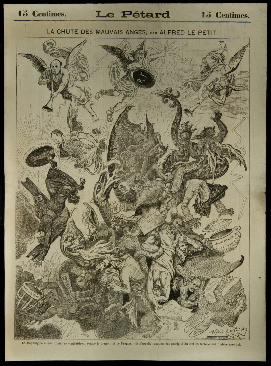 Alfred Le Petit ; Hugonis L. caricature Le Pétard  LA CHUTE DES ANGES, PAR ALFRED LE PETIT Levallois-Perret 1877 1996.26.101 Photo