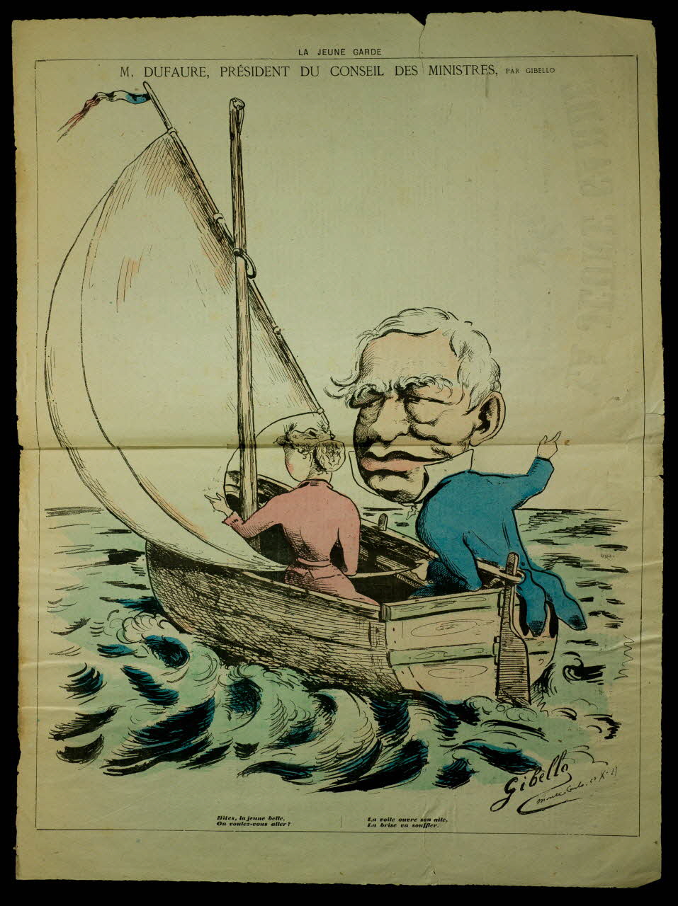 Gibello ; Dagé Louis ; Heymann S. ; Malvergne et Dubourg caricature LA JEUNE GARDE Paris 1877 1996.26.102 Photo