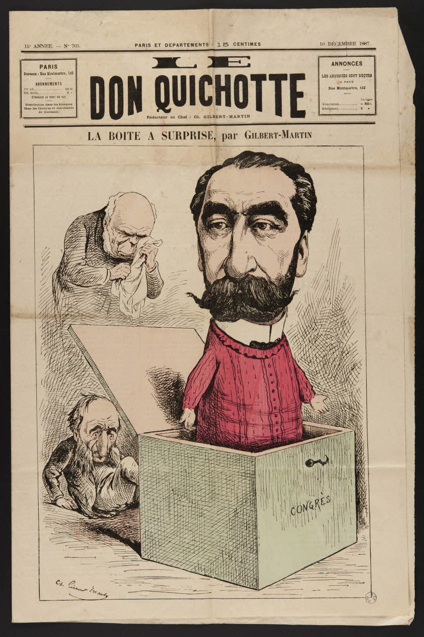 Gilbert-Martin Charles ; Cusset J. (imprimeur revue LE  DON QUICHOTTE  LA BOITE A SURPRISE, par GILBERT-MARTIN Paris 1887 1996.26.108 Photo