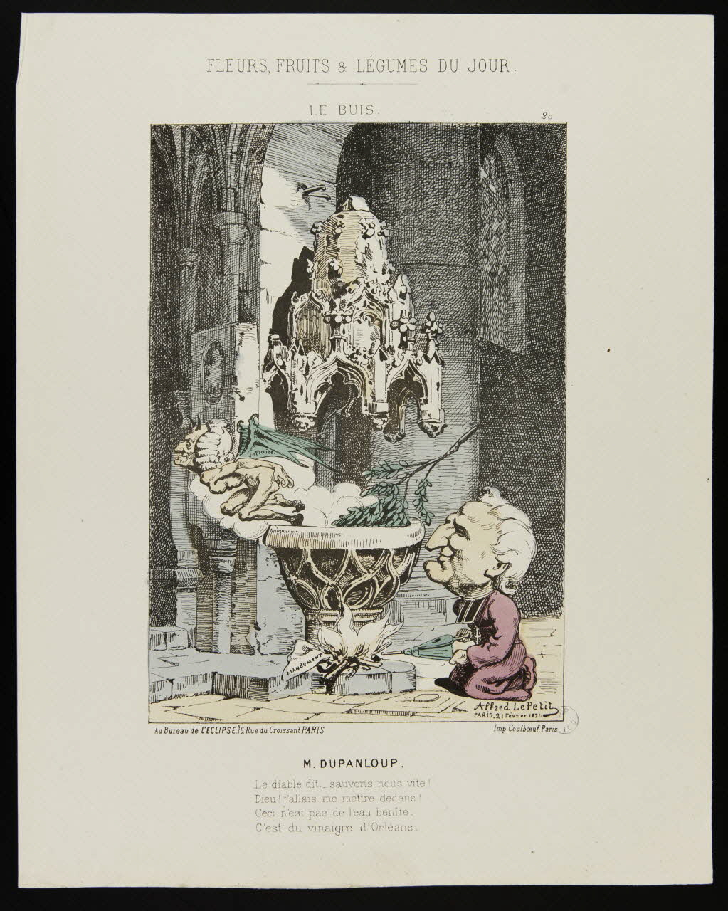 Alfred Le Petit ; Coulboeuf caricature M. DUPANLOUP. Paris 1871 1996.26.12 Photo