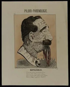 Belloguet A. ; Marchandeau caricature PILORI-PHRENOLOGIE.  N° 1  NAPOLEON III. Paris 1870 1996.26.13 Photo