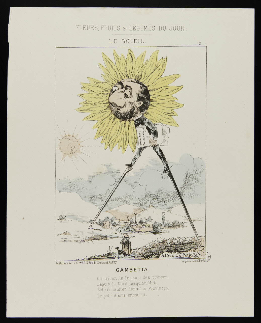 Alfred Le Petit ; Coulboeuf caricature GAMBETTA. Paris 1871 1996.26.2 Photo