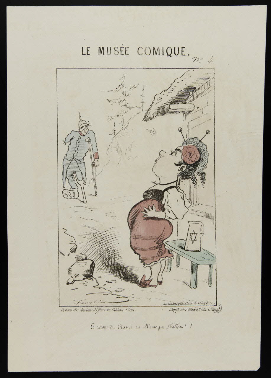 Faustin ; Lemaire ; Duclaux caricature LE MUSEE COMIQUE.  Le retour du Fiancé en Allemagne (Tableau!.....) Paris 1870-1871 1996.26.27 Photo