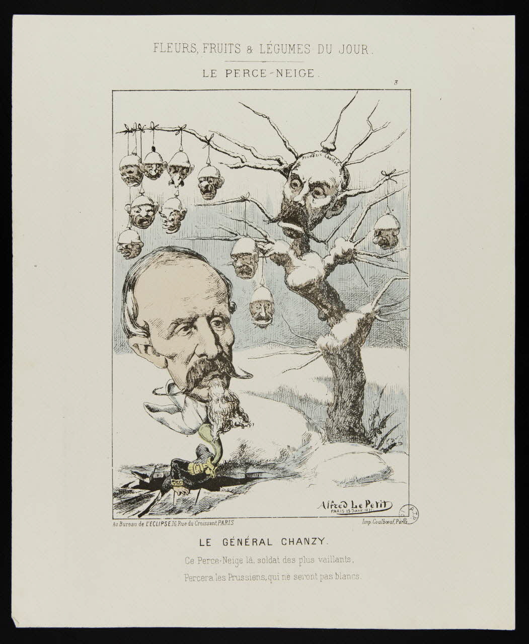 Alfred Le Petit ; Coulboeuf caricature LE GENERAL CHANZY. Paris 1871 1996.26.3 Photo