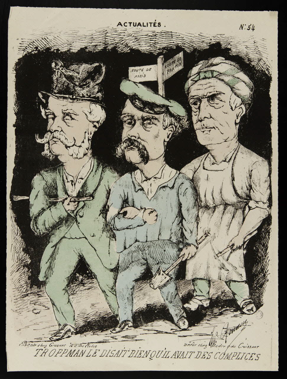 Renard E. ; Grognet ; Madre caricature ACTUALITES  N° 54  TROPPMAN DISAIT BIEN QU'IL AVAIT DES COMPLICES Paris 1870-1871 1996.26.30 Photo