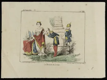 Tramblay de la ; Grognet ; Madre caricature ACTUALITES  N° 56  LE BAISER DE JUDAS. Paris 1870-1871 1996.26.32 Photo