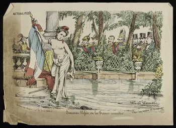 Tramblay de la ; Grognet ; Madre caricature ACTUALITES  N° 55  Suzanne blessée, ou la France convoitée. Paris 1870-1871 1996.26.33 Photo