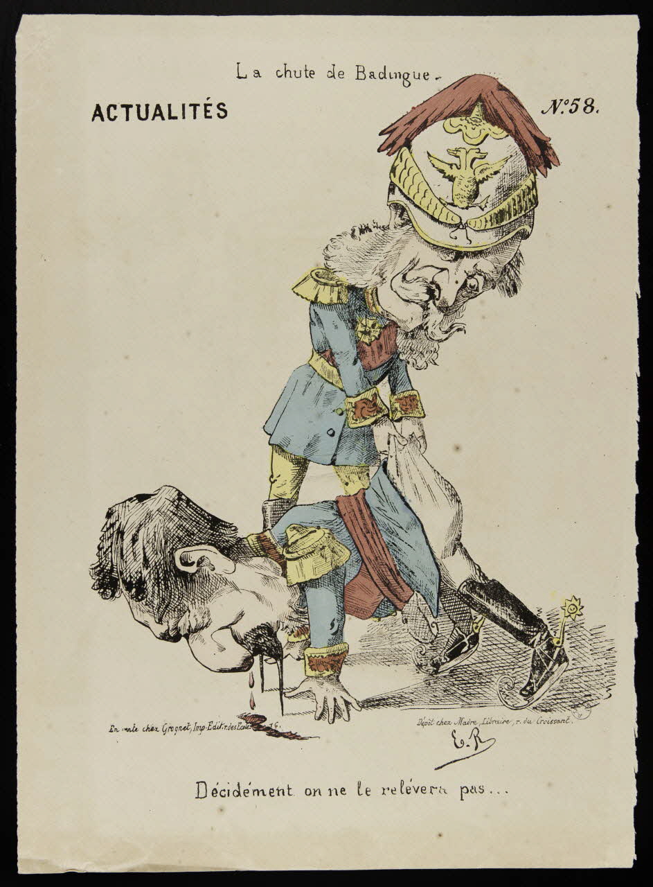 R. E. ; Grognet ; Madre caricature La chute de Badingue  ACTUALITES  N° 58 Paris 1870-1871 1996.26.34 Photo